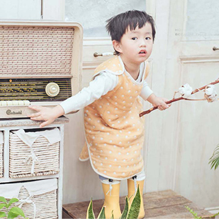 彌月禮推薦-【禮盒組】六層紗被 點點橙 (S/M) 